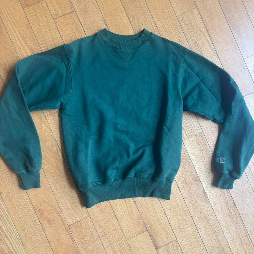 Vintage Y2K Reverse Weave Champion Forest Green Crewneck Sweatshirt